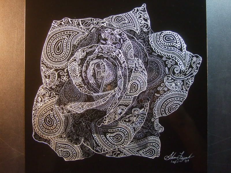**Paisley Rose Engraving** D